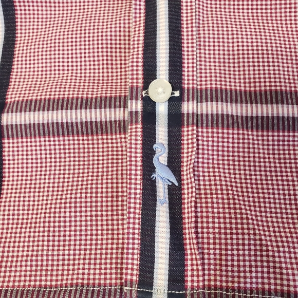 Tailorbyrd long sleeve dress & casual button up shirt Men's small plaid red/blk - Picture 8 of 8